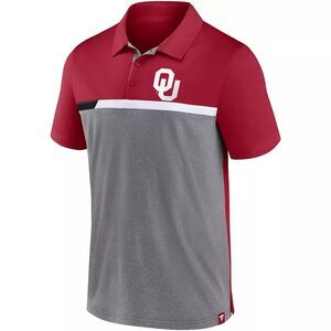 Oklahoma Sooners Men's Fanatics Red Split Block Polo XL- NEW UNWORN